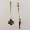 ORECCHINI IN ARGENTO PENDENTI CON PORTAFORTUNA