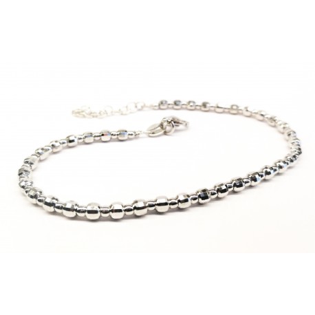BRACCIALE IN ARGENTO PALLINI DIAMANTATI 