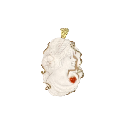 PENDENTE CON CAMMEO NATURALE ARTIGIANALE